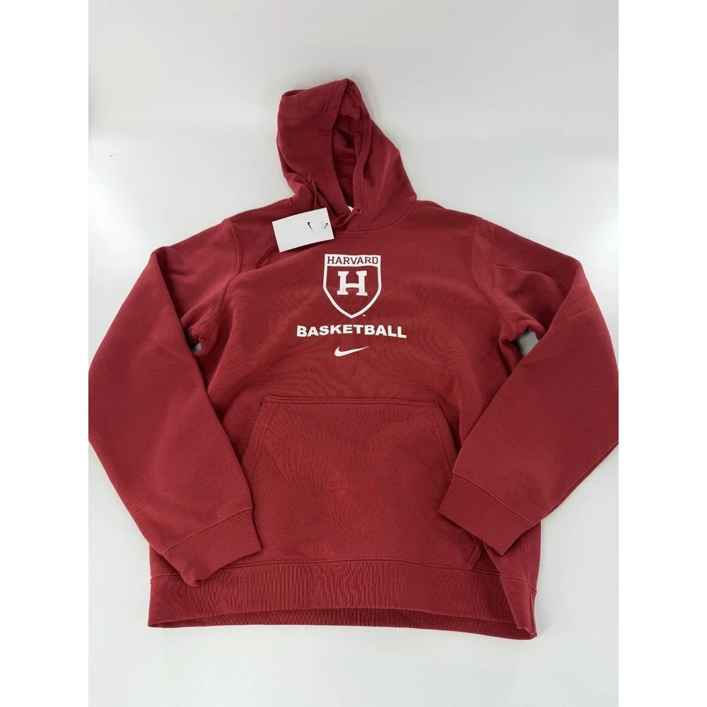Nike Harvard Basketball‎ Mens Club Fleece Pullover Hoodie Crimson Size M New